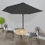 Semicircular balcony umbrella with black aluminum pole 300x155x223cm by vidaXL, Umbrellas - Ref: Foro24-312504, Price: 69,07 ...