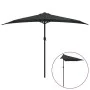 Halbrunder Balkonschirm mit schwarzer Aluminiumstange 300x155x223cm von vidaXL, Sonnenschirme - Ref: Foro24-312504, Preis: 62...