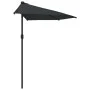 Halbrunder Balkonschirm mit schwarzer Aluminiumstange 300x155x223cm von vidaXL, Sonnenschirme - Ref: Foro24-312504, Preis: 62...