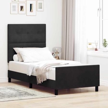 Estructura de cama con cabecera Negro 100 x 200 cm Terciopelo