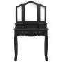 Dressing table and stool set made of black paulownia wood, measuring 80x69x141 cm. by vidaXL, Bedroom Dressers - Ref: Foro24-...