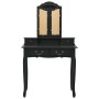 Dressing table and stool set made of black paulownia wood, measuring 80x69x141 cm. by vidaXL, Bedroom Dressers - Ref: Foro24-...