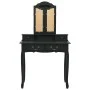 Dressing table and stool set made of black paulownia wood, measuring 80x69x141 cm. by vidaXL, Bedroom Dressers - Ref: Foro24-...