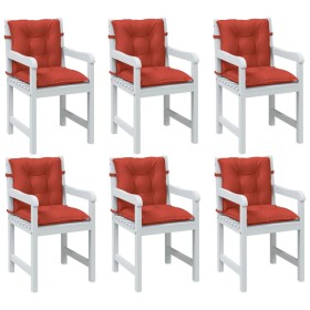 Cojines silla respaldo bajo 6 ud tela rojo melange 100x50x7 cm