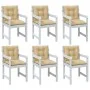 Kissen für niedrige Rückenlehne, 6 Einheiten, beige Melange-Stoff, 100 x 50 x 7 cm von vidaXL, Kissen für Stühle und Sofas - ...