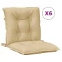 Low back chair cushions 6 units beige melange fabric 100x50x7 cm by vidaXL, Cushions for chairs and sofas - Ref: Foro24-40023...