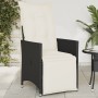 Sillón reclinable de jardín con cojines ratán sintético negro de vidaXL, Sillas de jardín - Ref: Foro24-365659, Precio: 124,32 €