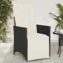 Sillón reclinable de jardín con cojines ratán sintético negro de vidaXL, Sillas de jardín - Ref: Foro24-365659, Precio: 118,3...