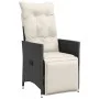 Garden recliner with black synthetic rattan cushions by vidaXL, Garden chairs - Ref: Foro24-365659, Price: 118,40 €, Discount: %