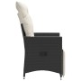 Sillón reclinable de jardín con cojines ratán sintético negro de vidaXL, Sillas de jardín - Ref: Foro24-365659, Precio: 124,32 €