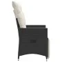 Sillón reclinable de jardín con cojines ratán sintético negro de vidaXL, Sillas de jardín - Ref: Foro24-365659, Precio: 118,3...