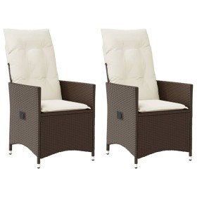 Garden recliners with brown cushions 2 pcs PE rattan by vidaXL, Garden chairs - Ref: Foro24-365646, Price: 227,03 €, Discount: %