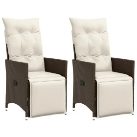 Garden recliners with brown cushions 2 pcs PE rattan by vidaXL, Garden chairs - Ref: Foro24-365667, Price: 226,03 €, Discount: %