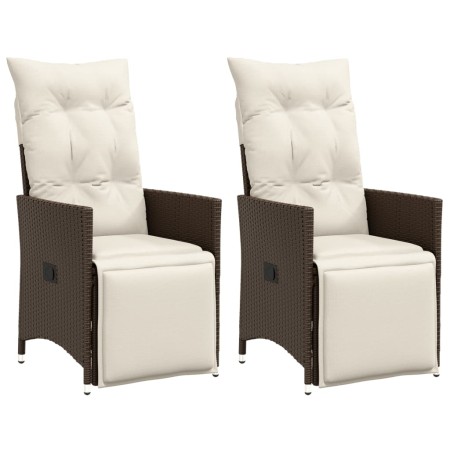 Garden recliners with brown cushions 2 pcs PE rattan by vidaXL, Garden chairs - Ref: Foro24-365667, Price: 240,43 €, Discount: %