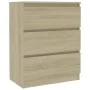 Aparador de madera contrachapada color roble Sonoma 60x35x76 cm de vidaXL, Aparadores - Ref: Foro24-801385, Precio: 78,00 €, ...