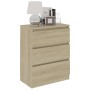 Aparador de madera contrachapada color roble Sonoma 60x35x76 cm de vidaXL, Aparadores - Ref: Foro24-801385, Precio: 79,12 €, ...