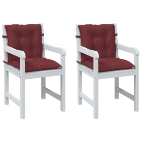 Cojines para silla respaldo bajo 2 ud tela rojo tinto melange