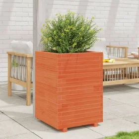 Jardinera madera maciza de pino marrón cera 50x50x72,5 cm by vidaXL, Pots and planters - Ref: Foro24-3282576, Price: 185,28 €...