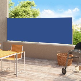 Toldo lateral retráctil para patio azul 200x500 cm