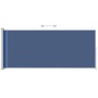 Toldo lateral retráctil para patio azul 200x500 cm