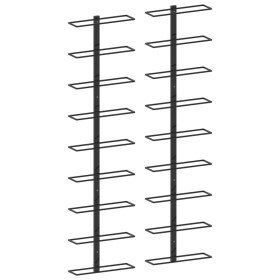Wall wine racks for 18 bottles 2 units black iron by vidaXL, Wine racks - Ref: Foro24-289562, Price: 69,42 €, Discount: %