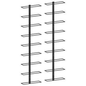 Wall wine racks for 18 bottles 2 units black iron by vidaXL, Wine racks - Ref: Foro24-289562, Price: 71,61 €, Discount: %