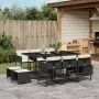 11-teiliges Garten-Essset mit schwarzen synthetischen Rattankissen von vidaXL, Gartensets - Ref: Foro24-3278093, Preis: 541,0...