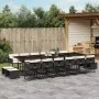 17-teiliges Gartenmöbel-Set mit schwarzen synthetischen Rattankissen von vidaXL, Gartensets - Ref: Foro24-3278129, Preis: 996...