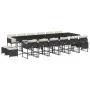 17-teiliges Gartenmöbel-Set mit schwarzen synthetischen Rattankissen von vidaXL, Gartensets - Ref: Foro24-3278129, Preis: 996...
