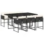 Garten-Essgruppe 7-teilig mit schwarzen Polstern aus synthetischem Rattan. von vidaXL, Gartensets - Ref: Foro24-3278033, Prei...