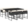 Set de comedor de jardín 7 pzas y cojines ratán sintético negro by vidaXL, Garden sets - Ref: Foro24-3278033, Price: 393,01 €...