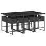 Garten-Essgruppe 7-teilig mit schwarzen Polstern aus synthetischem Rattan. von vidaXL, Gartensets - Ref: Foro24-3278033, Prei...