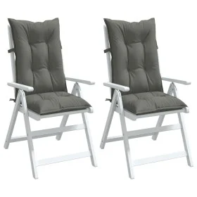Cojines para silla respaldo alto 2 uds tela gris oscuro melange by vidaXL, Cushions for chairs and sofas - Ref: Foro24-400234...