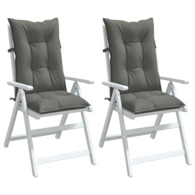 Kissen für Hochlehner-Stühle, 2 Stück, dunkelgraues Melange-Gewebe. von vidaXL, Kissen für Stühle und Sofas - Ref: Foro24-400...