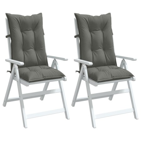 Kissen für Hochlehner-Stühle, 2 Stück, dunkelgraues Melange-Gewebe. von vidaXL, Kissen für Stühle und Sofas - Ref: Foro24-400...