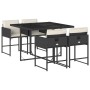 Gartenmöbel-Set, 5-teilig, mit schwarzen Polstern aus synthetischem Rattan von vidaXL, Gartensets - Ref: Foro24-3278021, Prei...