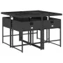 Gartenmöbel-Set, 5-teilig, mit schwarzen Polstern aus synthetischem Rattan von vidaXL, Gartensets - Ref: Foro24-3278021, Prei...