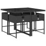 Gartenmöbel-Set, 5-teilig, mit schwarzen Polstern aus synthetischem Rattan von vidaXL, Gartensets - Ref: Foro24-3278021, Prei...