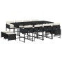 Set comedor de jardín con cojines 13 pzas ratán sintético negro by vidaXL, Garden sets - Ref: Foro24-3278105, Price: 646,03 €...