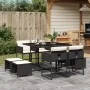 9-piece garden dining set and black synthetic rattan cushions by vidaXL, Garden sets - Ref: Foro24-3278081, Price: 392,43 €, ...