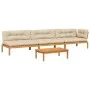 Garden pallet sofa set and cushions 4 pieces acacia wood by vidaXL, Outdoor sofas - Ref: Foro24-3209453, Price: 646,87 €, Dis...
