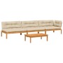 Gartenpaletten-Sofagarnitur und Kissen 4-teilig aus Akazienholz von vidaXL, Outdoor-Sofas - Ref: Foro24-3209453, Preis: 683,7...