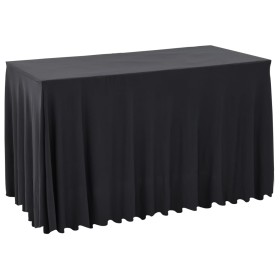 Manteles elásticos de mesa falda 2 uds antracita 243x76x74 cm