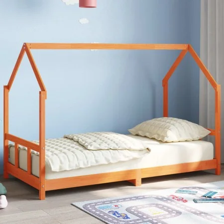 Kinderbettgestell aus Kiefernholz in brauner Wachsoptik, 90x190cm. von vidaXL, Kinderbetten und Betten für Kinder - Ref: Foro...