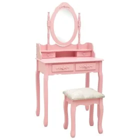 Juego de tocador y taburete madera paulownia rosa 75x69x140 cm by vidaXL, Bedroom Dressers - Ref: Foro24-289315, Price: 170,7...