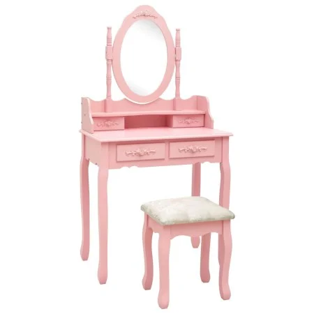 Juego de tocador y taburete madera paulownia rosa 75x69x140 cm by vidaXL, Bedroom Dressers - Ref: Foro24-289315, Price: 170,7...