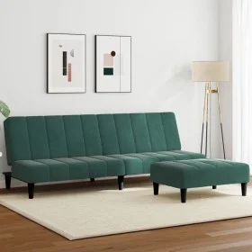 Zweiplätziges Schlafsofa mit dunkelgrünem Samt-Hocker. von vidaXL, Sofas - Ref: Foro24-3258094, Preis: 310,79 €, Rabatt: %