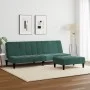 Zweiplätziges Schlafsofa mit dunkelgrünem Samt-Hocker. von vidaXL, Sofas - Ref: Foro24-3258094, Preis: 310,79 €, Rabatt: %