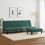 Zweiplätziges Schlafsofa mit dunkelgrünem Samt-Hocker. von vidaXL, Sofas - Ref: Foro24-3258094, Preis: 298,98 €, Rabatt: %