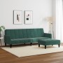 2-Sitzer-Schlafsofa mit dunkelgrünem Samthocker von vidaXL, Sofas - Ref: Foro24-3258100, Preis: 338,29 €, Rabatt: %